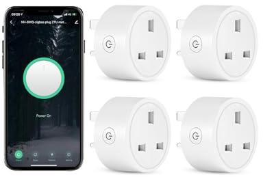 MOES ZigBee Smart Plug, 16A Energy Monitoring Socket, 4 Pack | Requires ZigBee Hub, Alexa Google Home, Tuya Smart Life App, Schedule Timer, Signal Repeater, 230V AC