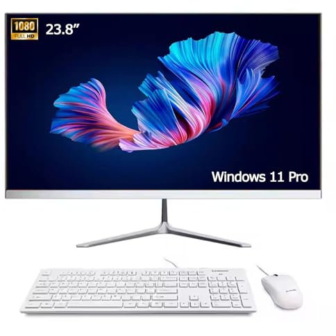 23.8 FHD IPS All-in-One pc,Windows 11 Pro Desktop Computer,Intel i5 Processor up to 4.4 GHz, 16GB RAM,256GB SSD,Wi-Fi, USB,HDMI, QWERTY-Keyboard and Mouse