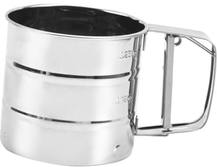 Garneck 1 Pz Setaccio per Farina A Maglie Setaccio per Pasta Pieghevole Setaccio per Pasta A Maglie Regolabile Batteria Cucchiaio Dosatore per Cottura Posate in Filo di Maglia