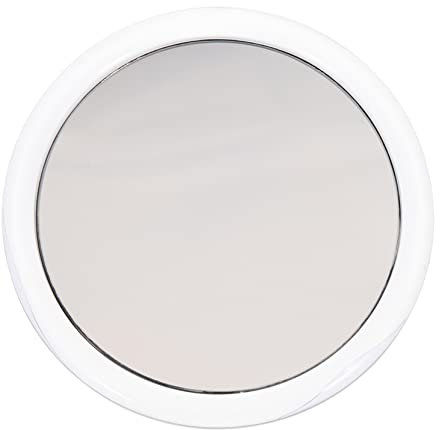 WRITWAA De Borde Redondo Espejo De Maquillaje con Aumento De Espejo Cosmético con Ventosa para Maquillaje El Baño o Tocador Marco De Plástico y Vidrio