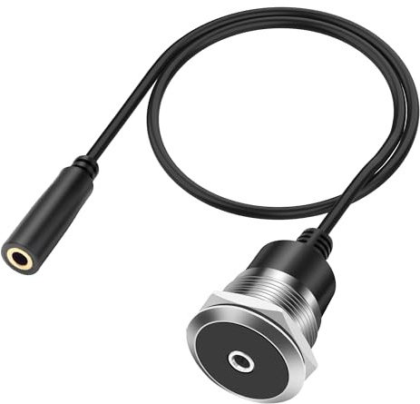 XMSJSIY 3.5mm TRS Panel Mount Audio Kabel 1/8 TRS zu Gewinde Runde 3.5mm Jack Kopfhörer Verlängerungskabel Eingebettete feste AUX Audio Adapter für Laptop Mikrofone -50CM/1.64FT (Buchse)