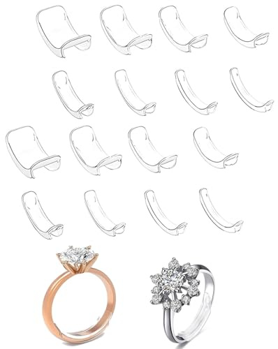 TPZORJX Accessoires bijoux,8 pcs Ajusteur de Bague Invisible Trop Grande Réducteur Taille de Bague en Silicone Adaptateur Retrecisseur Bague pour Anneau Femme Homme