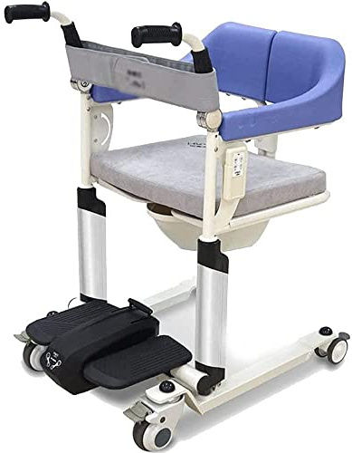 Hydraulischer Patientenlifter, Multifunktionaler Elektrischer Patiententransferlift, Rollstuhl, Behinderter Toilettenstuhl, Badestuhl, Multifunktions-Duschstuhl Mit 180° Geteilter Sitzfläche