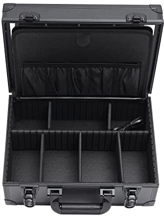 Großer Kosmetikkasten Make up Organizer mit LED‑Spiegel, USB‑Ladeanschluss & Verstellbaren Trennwänden Tragbarer Kosmetikkoffer für Professionelle Make-up-Artist & Reisen (35×25×15cm)