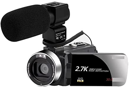 EKOUQIN 16X Zoom videocámara portátil Uso doméstico 1080P Digital Vlog Video Recorder cámaras al Aire Libre for fotografía Blogger Webcam Película, Disco, transmisión(32G SD Card,NA-U800-LO)