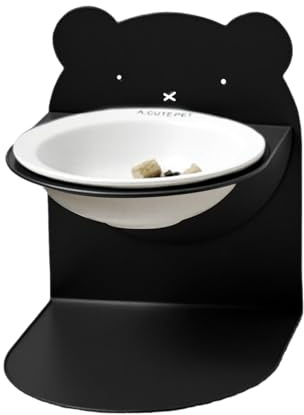 Bol de nourriture surélevé pour chat - Poisson d'alimentation lente en céramique de 12,7 cm, hauteur réglable anti-glou, design incliné | Plat de coupelle pour chien non tapable pour le repas