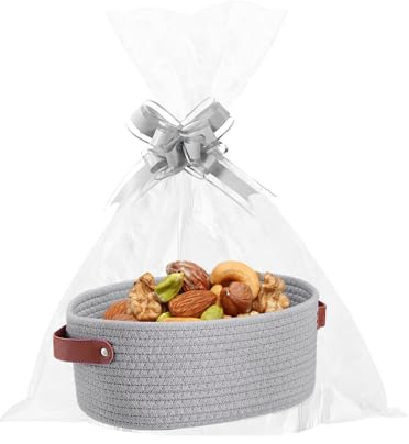 Panier tissé – Organisateur en corde de coton, bac de rangement multifonctionnel | Présentoir décoratif d'accessoires de bureau pour collations, fruits, jouets, solution élégante pour la maison, la