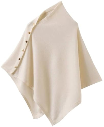 Muteitt Poncho, Bufanda, Suéter, Versátil, De Punto, para Mujer, con Botones, Ligero, Elegante, para Primavera, Otoño E Invierno.