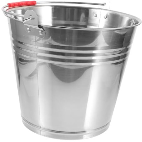 ARTSEWPLY Secchio per Alimentazione Cavalli con Manico in Acciaio Inossidabile Secchio Multiuso per Mangime e Acqua Contenitore Profondo per Alimentazione Puledri e Bagno in Fattoria