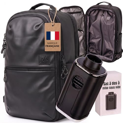 Nothern Peaks Zaino Ryanair 49x20x32 Sottovuoto Con Pompa – Zaino Da Viaggio Bagaglio A Mano Per Aereo, Zaino Viaggio Cabina Con Apertura A Valigia, Porta USB E Lucchetto TSA (Nero)