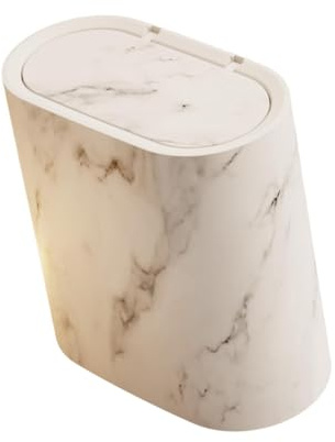 rongweiwang Poubelle de Salle de Bain étroite avec Couvercle hermétique pour la Maison, la Salle Bain, Blanche, Blanc, 29.5 x 16 x 29 cm