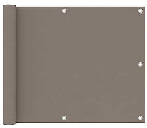 Mokuyary Protección visual para balcón, color topo, 75 x 300 cm, tela Oxford, revestimiento de balcón, cubierta opaca contra el viento para jardín, terraza, exterior