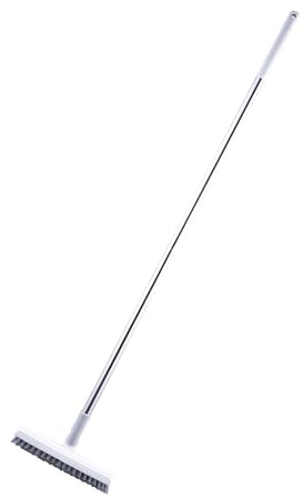 Yctze Cepillo Eficiente para Fregar Pisos de Esquina en Forma de V con - Limpiador de Lechada Profesional, Baños, Cocinas y Duchas de Cerdas Duras - Pisos y Costuras de Baldosas (Beige)