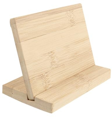 Parliky Planche en Bambou Vierge 15 Cm avec Base pour Affichage Bureau, Plaque Nominative Personnalisable, Support Code Paiement Naturel pour Signalétique Professionnelle