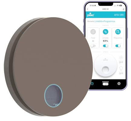 plikc Aspirador WiFi de pared de aspiración axial serie Ario W – Alimentación 230 Vac – 100% Made in Italy (gris topo, orificio Ø90)