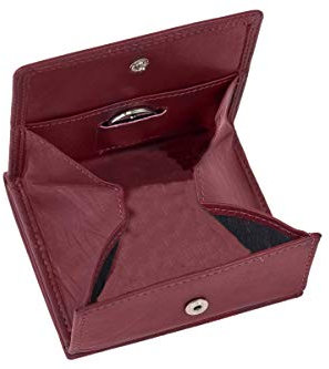 Wiener-Schachtel im Ausweis-Format mit großer Kleingeldschütte und RFID-Schutz LEAS, in Echt-Leder, rot/Cherry - LEAS Special Edition