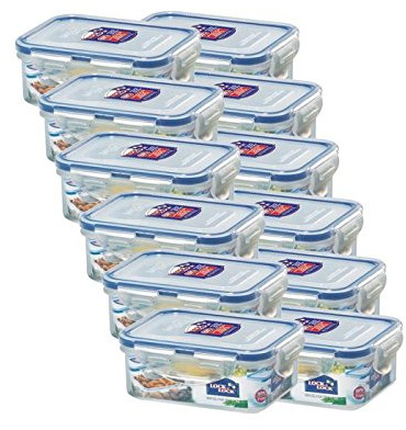 ZIP Premium Lock&Lock HPL806 Vorratsdose Gefrierbox Frischhaltedose, 350 ml, luftdicht, robust, bewährt - 12er Set