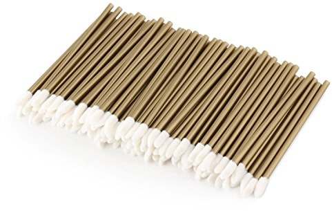 100 Unicorn Lashes - Reinigungsstäbchen für Wimpernverlängerung - Einweg Lippenpinsel, Farbe:Gold