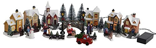 Weihnachtsstadt Winter Village mit LED-Beleuchtung 25 teilig Weihnachtsdorf