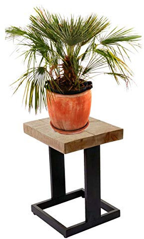 Mendler Blumenhocker HWC-A15, Blumenständer Pflanzentisch Holzhocker, Tanne Holz rustikal massiv MVG-zertifiziert 48x36x32cm