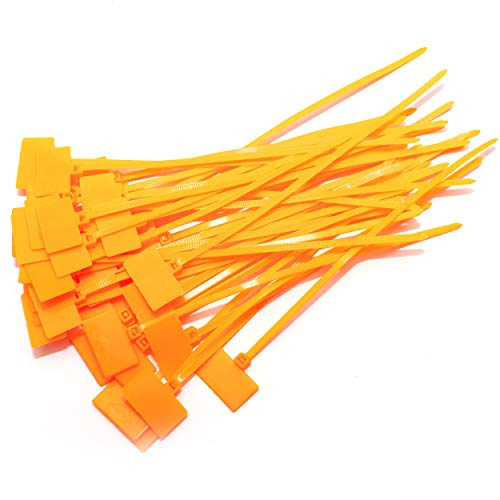 Kabelbinder 165mm beschriftbar mit Beschriftungsfeld 16,5cm 100 Stück (Orange)