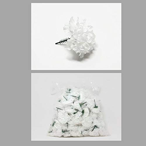 Bag of 144 Artificial Carnation Flower Picks - Funeral Tribute Wedding Buttonhole - White or Ivory (White)