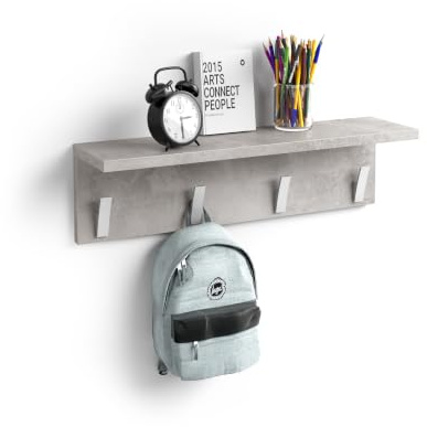 MOBILI FIVER, Rachele Wandgarderobe, 60 cm, grauer Beton, Made In Italy