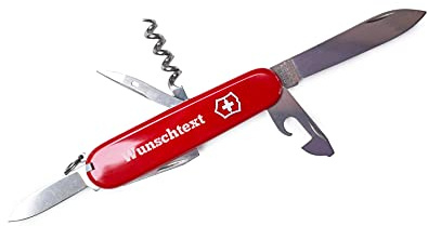 Victorinox Taschenmesser Spartan - Personalisiertes Multitool mit Gravur - Schweizer Qualitätsmesser aus Edelstahl und Kunststoff - Geschenk für Männer - Ideal für Outdoor-Aktivitäten