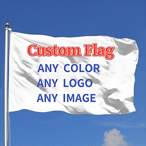 EKMON Benutzerdefinierte Flagge,Einzelne Flagge,Wetterfeste Fahnen und Flaggen mit Messing-Ösen in verschiedenen Größen-Drucken Sie Ihr eigenes Logo/Design-60 * 90cm