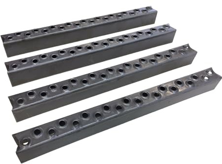 Komplettpaket 4 Stück Leitersprossen Stahl ROH 25 x 30 x 310mm, gerundete Enden