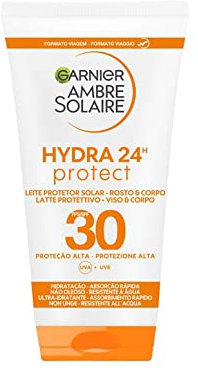 Garnier Hydra 24H Protect, Latte Protettivo Viso e Corpo, SPF 30, Resistente all'Acqua, 50 ml