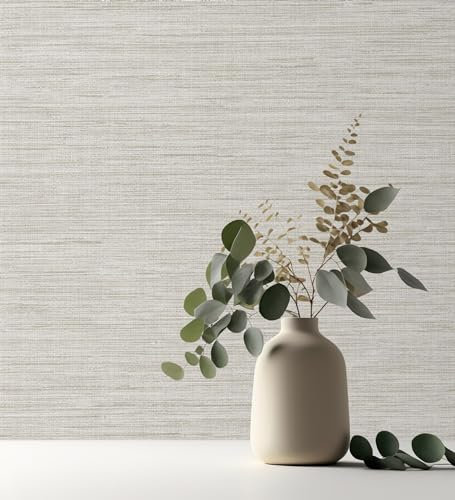 GAULAN 681951 - Carta da Parati Effetto Fibra vegetale con Texture Colore Naturale per pareti Soggiorno Camera da Letto corridoio Sala da Pranzo testada - Rotolo di 10 m x 0,52 m