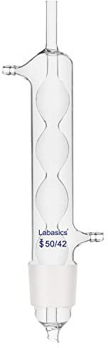 Labasics Allihn Kondensor för Soxhlet Extraktor, Backflödeskylare av Borsilikatglas för Soxhlet Extraktion, 50/42 Slipning, 250 mm Mantellängd, Laboratoriekondensor