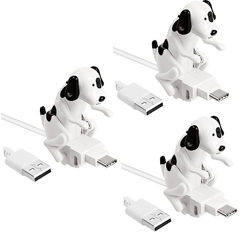 Hemobllo 3pezzi Cavo Di Ricarica Per Smartphone Tipo c Con Design Divertente Forma Di Cane Cavo Dati Duraturo e Leggero Per Ricarica e Trasferimento Dati Per Ufficio e Casa