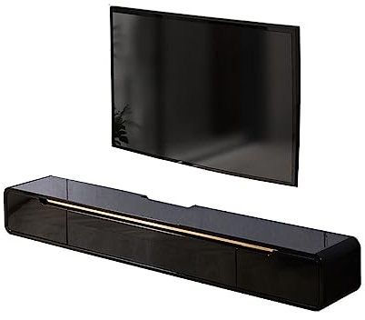 TV Lowboard Hängend - Wandmontage TV-Schrank - 47 Zoll Schwebender TV-Ständer, Wandmontiertes Entertainment Center, Wandmontierte Aufbewahrungsregale Mit 2 Schubladen, Verstecktes Kabelloch ( Color :