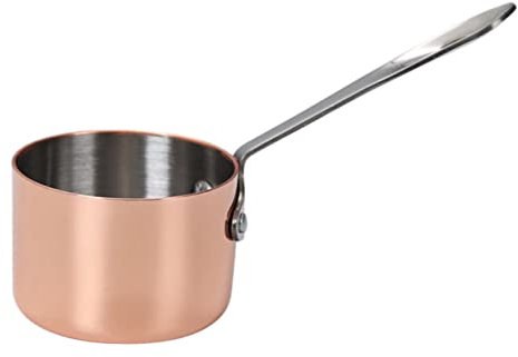 Agashi Mini Butter Melting Pot, Sauce Milk Cup Bowl Soup Sauce Jug Cookware Nonstick Fryer Small Sauce Cooking Pots Frying Pan Household Utensils/Rose Gold/5.5Cm