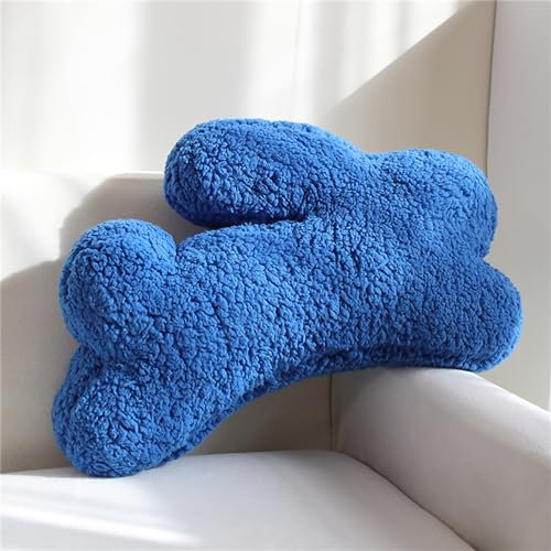 Herfair Kissen Kaninchen Kinder Kuschelkissen, Weiche Flauschige Hase Form Dekokissen, Plüsch Kissen Dekokissen für Kinder & Erwachsene Geschenkidee 50cm (Blau)
