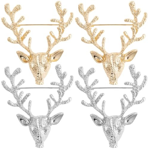 GALPADA 4 Stück Hirschkopf Brosche Für Hüte Jubiläumsgeschenke Für Sie Personalisierter Schmuck Für Frauen Dekorative Anstecknadel Hirsch Für Männer Kostümschmuck Broschen