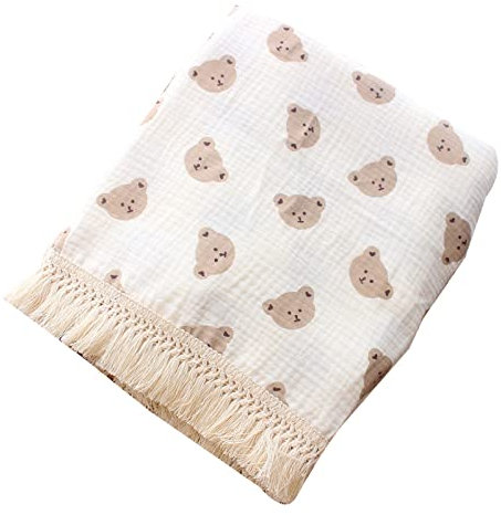 Domasvmd Baumwolldecke, Babydecke für Kleinkinder von 0–3 Jahren, für Kleinkinder, beruhigt das Kinderzimmer, weich, hautfreundlich, 99 x 129 cm, Baby-Bettwäsche, Kinderbett-Set, neutrales Baby