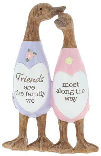 Shudehill Giftware Daisy Message Cute Wooden Duck Ornament - Mum, Nan, Friends, Family and More Sentimental Messages, Gift Ideas For Her (Friends)