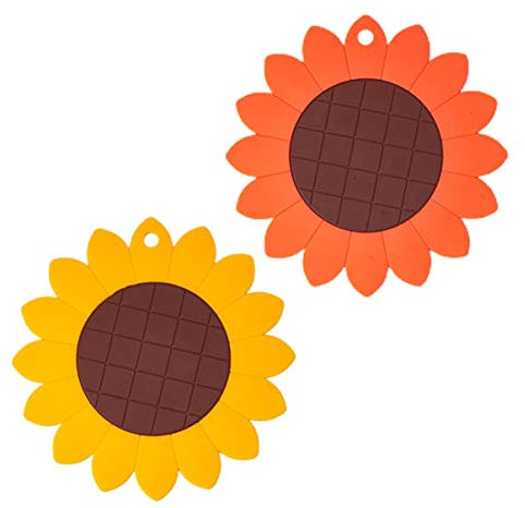 Amosfun 2 Pezzi Di Tovagliette Riscaldabili A Forma Di Girasole in Tpe Resistenti Calore E Antiscivolo Colore Casuale