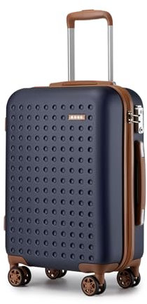 KONO Handgepäckkoffer 55 x 38 x 19.5 cm, Hartschalenkoffer aus ABS+PC mit TSA-Schloss, 4 Rollen Koffer Trolley, Blau