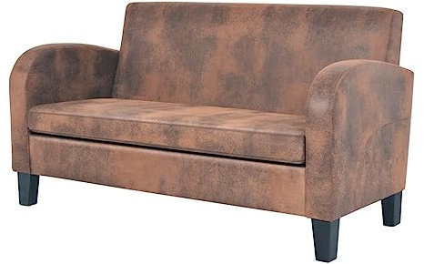 ShGaxin 2-Sitzer Sofa, Couch für Wohnzimmer, für Wohnungen, Loungesofa, Sofas & Couches, Relaxsofa, Künstliches Veloursleder Braun