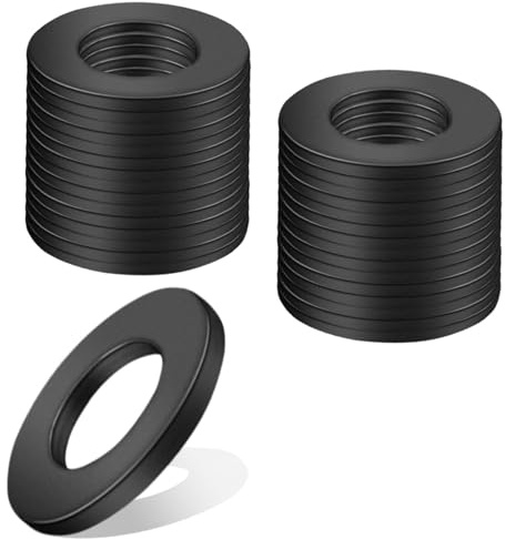 KGGZKG M10 Unterlegscheiben 30 Stück M10 x 20 mm Schwarz Unterlegscheiben 304 Edelstahl A2 V2A Karosseriescheiben Beilagscheiben Dichtscheiben 10mm Flache Dichtung für Schrauben und Bolzen