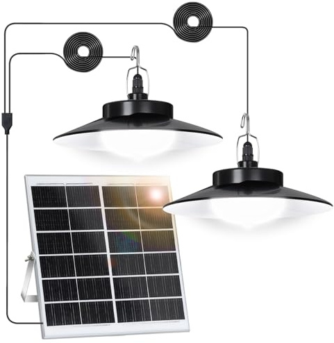 SERBASIC Solarlampen für Außen Hängend mit Fernbedienung, Solar Hängelampe/Solar Lampe Dimmbare&Zeitgesteuerte Solarlampe IP65 Wasserdichte Solarleuchte Hängend mit 5m Kabel für Garten Balkon Pavillon
