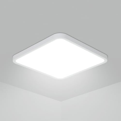 Osairous Lamparas de Techo 42W, Ø40cm Cuadrado Plafon LED Techo, Lampara Techo Dormitorio IP44, 6500k 3980 LM Luz Blanca para Cocina, Dormitorio, Baño, Salón
