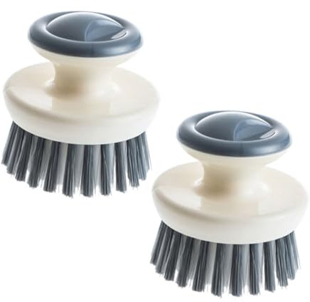SECFOU 2pcs Dish Brush Handle Small Plastic Kitchen Dishwashing Scrub Brush for Pots Pans for Kitchen and Sink Cleaning