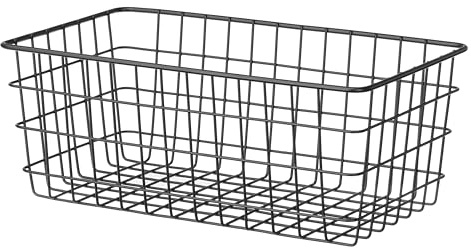 Whitmor 4 Pack Black Wire Storage Baskets for Office, Pantry, Kitchen Bins & Freezer Organizing