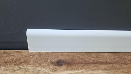 Skirting Board Trim H12P Size 17,7x98 mm x 2M | Luxury White High-Impact Polystyrene Baseboard Moulding | Water-Resistant, Durable, Shockproof | Smooth Finish | Easy Glue Installation