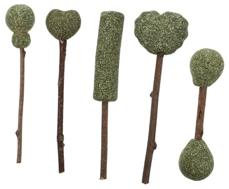KOMBIUDA 5 pièces Friandises Chats Bâtonnet Séchée pour Dents Calmant et Snack Comestible pour Chatttes